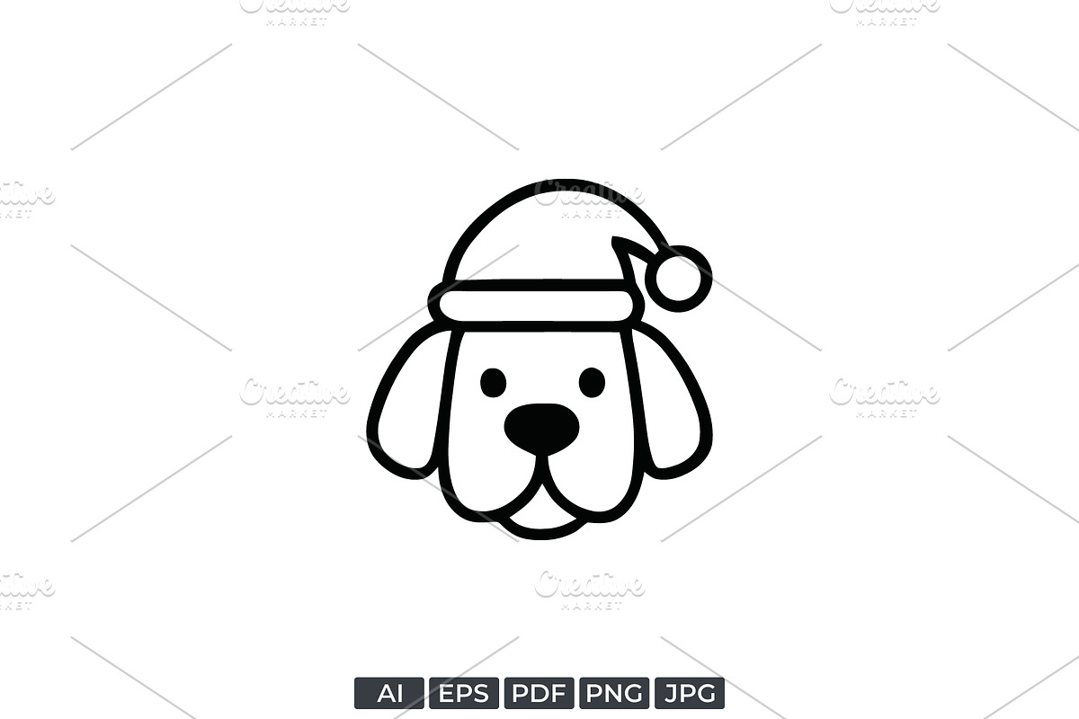 Christmas Dog Santa Hat Logo, a Branding & Logo Template by Vectorium Studio (Photo 1 of 2)