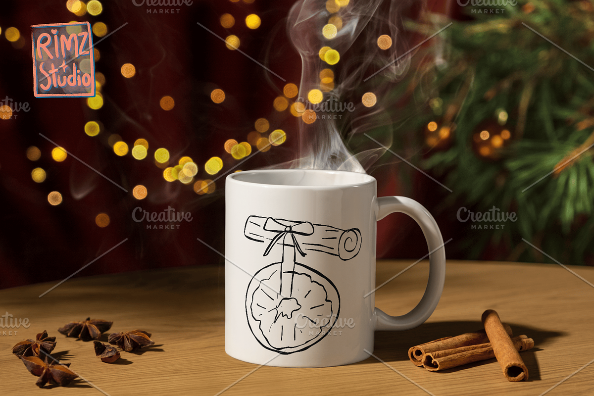 Vintage Christmas Doodle SVG bundle, a Seasonal Illustration by RimzStudio (Photo 6 of 8)
