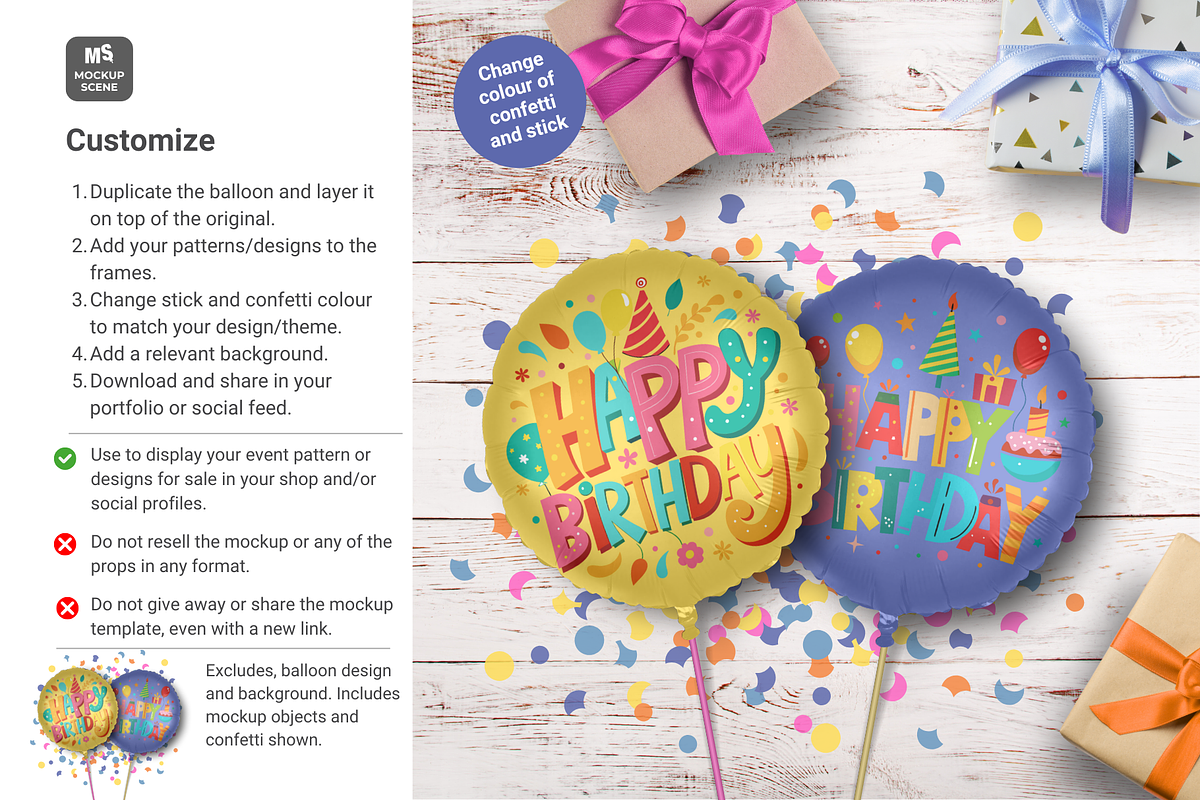 Foil Balloon Canva Smart Mockup, a Mockup by Mockup Scene (Photo 6 of 11)