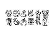 Zoo doodle composition svg animals, an Object Graphic by SketchArtStudio (Thumbnail 2 of 3)