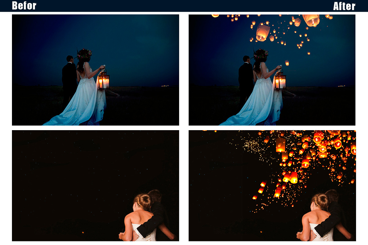 40 Sky lanterns overlays, a Layer Style Add-On by OverlayBox (Photo 2 of 5)
