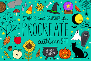 Procreate Autumn Shapes Set