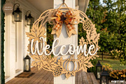 Welcome Fall Door Sign SVG Bundle, a Decorative Illustration by svgocean (Thumbnail 6 of 11)