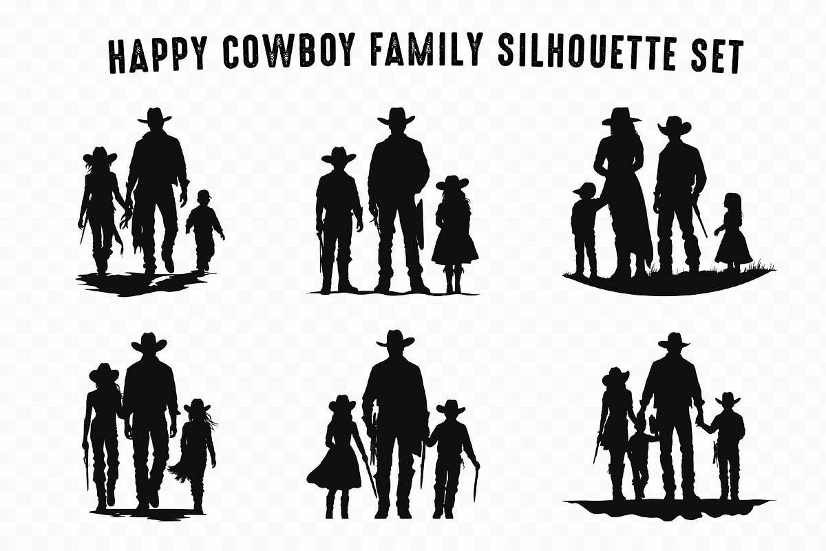 Happy Cowboy Family Silhouette, a Person Illustration by Gfx Expert Team (Photo 2 of 3)