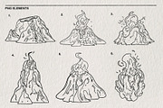 Volcanoes Erupting Set 13 PNG, an Object Illustration by LOKSKIH (Thumbnail 3 of 4)