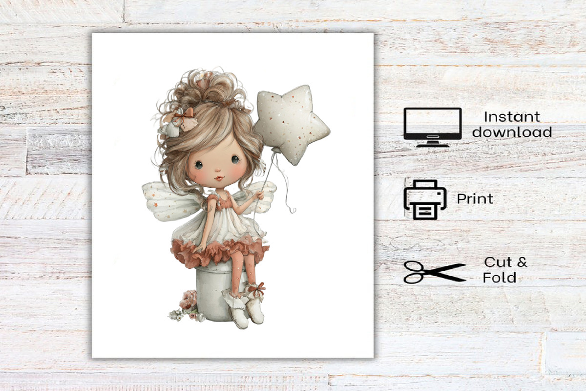 Watercolor Whimsical Fairy Clipart, an Illustration by Canvas Craft (Photo 8 of 8)