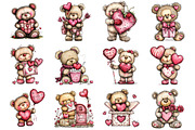 Whimsical Valentine's Teddy Bear, an Illustration by Design Market (Thumbnail 2 of 5)