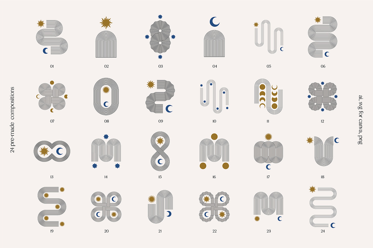 Line Art Geometry & Celestial Shapes, a Graphic by May Motif (Photo 6 of 17)