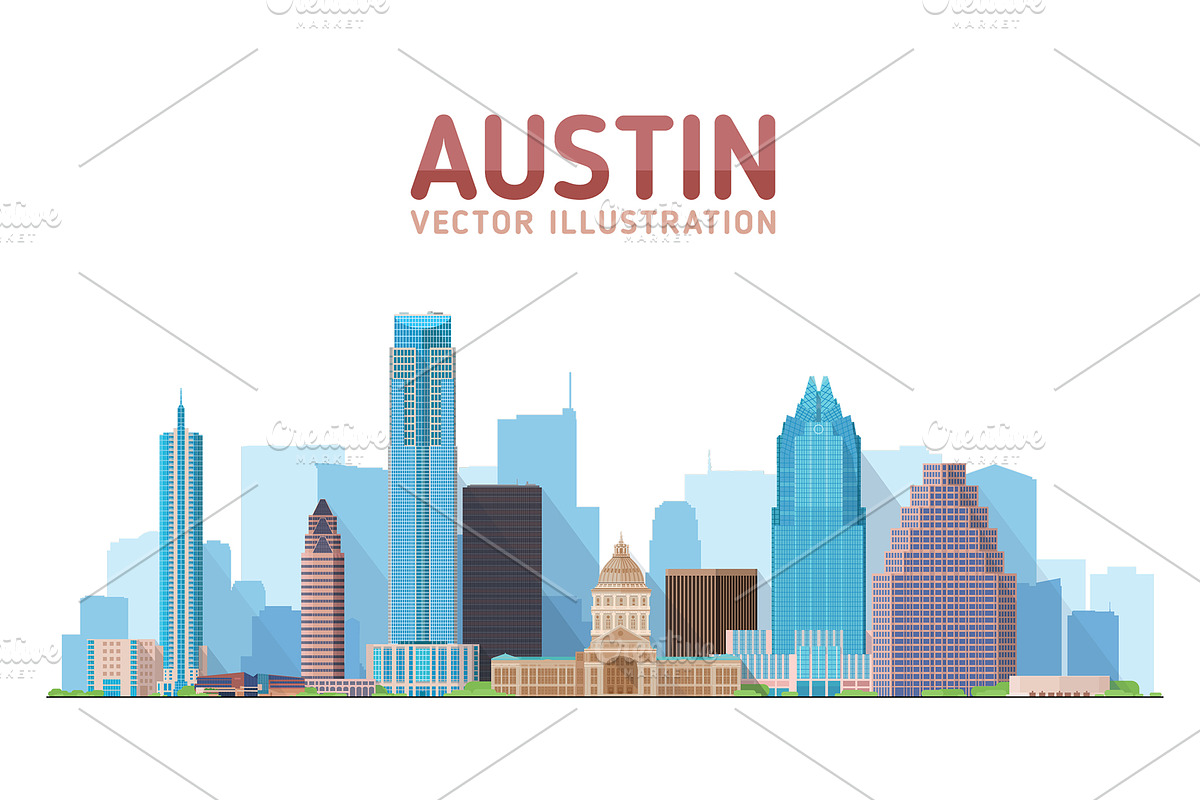 Austin Texas skyline illustration, an Illustration by Sky and glass (Photo 3 of 6)