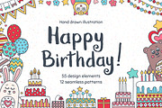 Happy Birthday! Clip Art Set, a Decorative Illustration by Fairy dreams (Thumbnail 1 of 9)