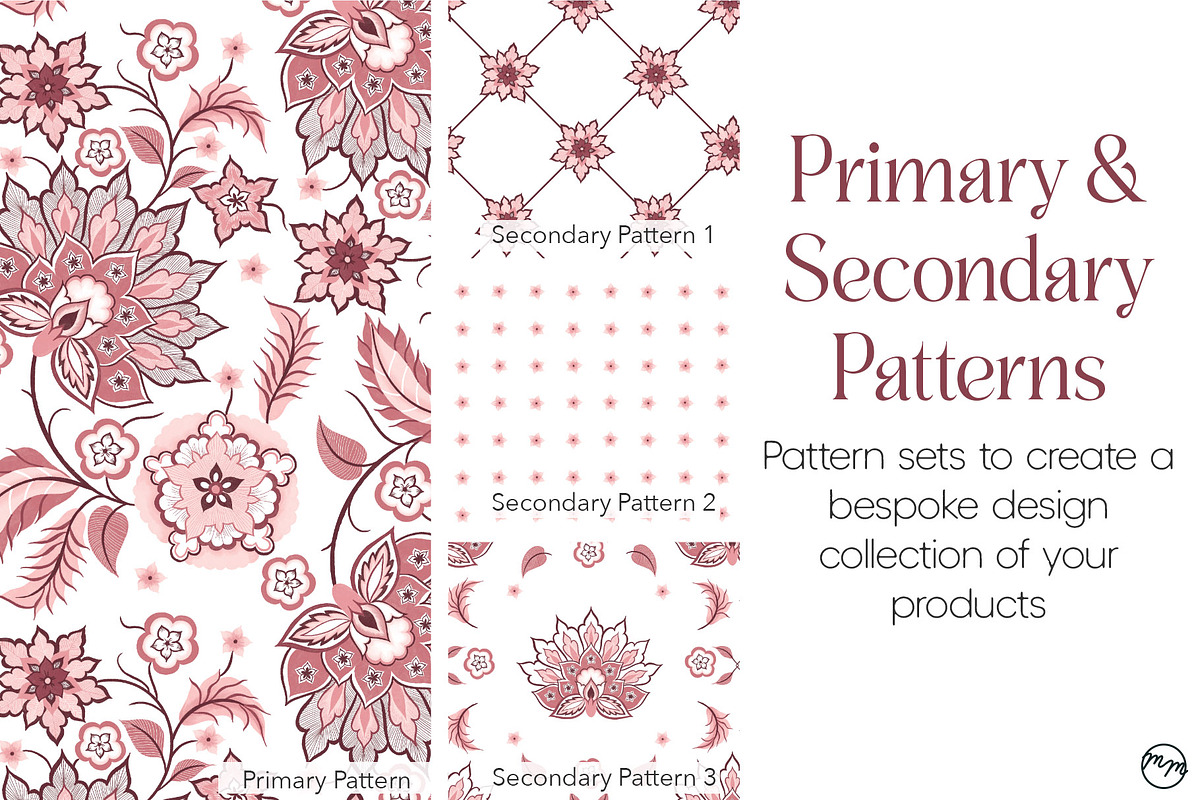Chinoiserie Floral Patterns & Motifs, a Pattern Graphic by MenoMelo Studio (Photo 2 of 8)