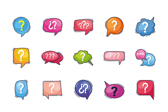 Colorful Question Mark Icon Set preview 2