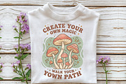 Boho Retro Mushroom PNG Sublimation, an Object Illustration by CraftArtStudio (Thumbnail 2 of 4)