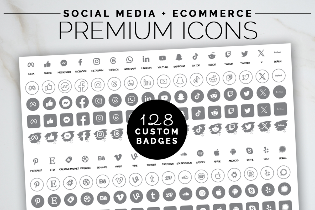 Online Presence Icon Set, a Solid Icon by Bdemm Studio (Photo 1 of 6)
