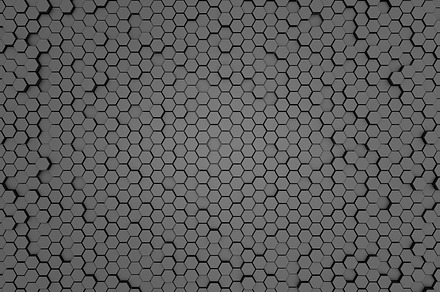 Dark hexagon wallpaper or background. 3d render, an Abstract Photo by RF Images