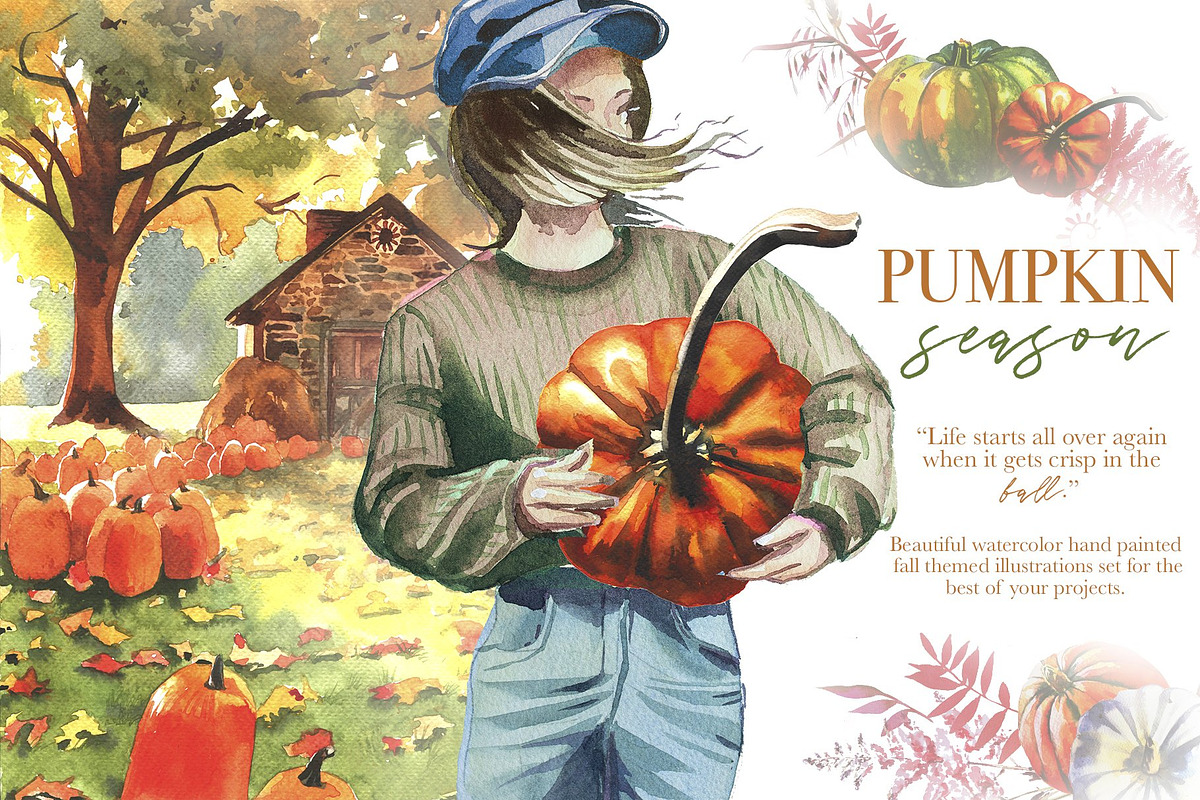 Watercolor Autumn Bundle, an Animal Illustration by ArtCreationsDesign (Photo 2 of 8)