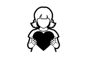 Cute Love Girl Silhouette Bundle, an Illustration by Designs_River (Thumbnail 31 of 53)