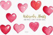 watercolor hearts clip, hand painted, a Seasonal Illustration by Autumn Breeze (Thumbnail 3 of 3)