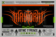 Maytorm Modern Metal Typeface, a Blackletter Font by alit design (Thumbnail 1 of 20)