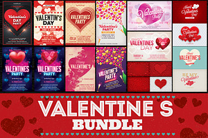 Valentines Day Flyer Cards BG Bundle