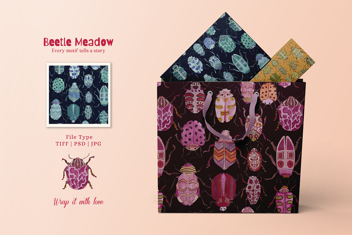 Beetle Meadow Prints & Patterns, a Pattern Graphic by GND ART STUDIO (Photo 6 of 8)