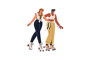 Happy people on roller skates set, a Person Illustration by PaperTrident (Thumbnail 4 of 15)