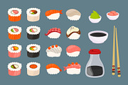 Sushi Set, Japanese Restaurant Food, a Food Illustration by ArtVarStudio (Thumbnail 2 of 3)