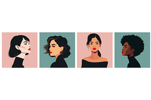 Beautiful modern woman portraits, an Object Illustration by Valerie Bodnar