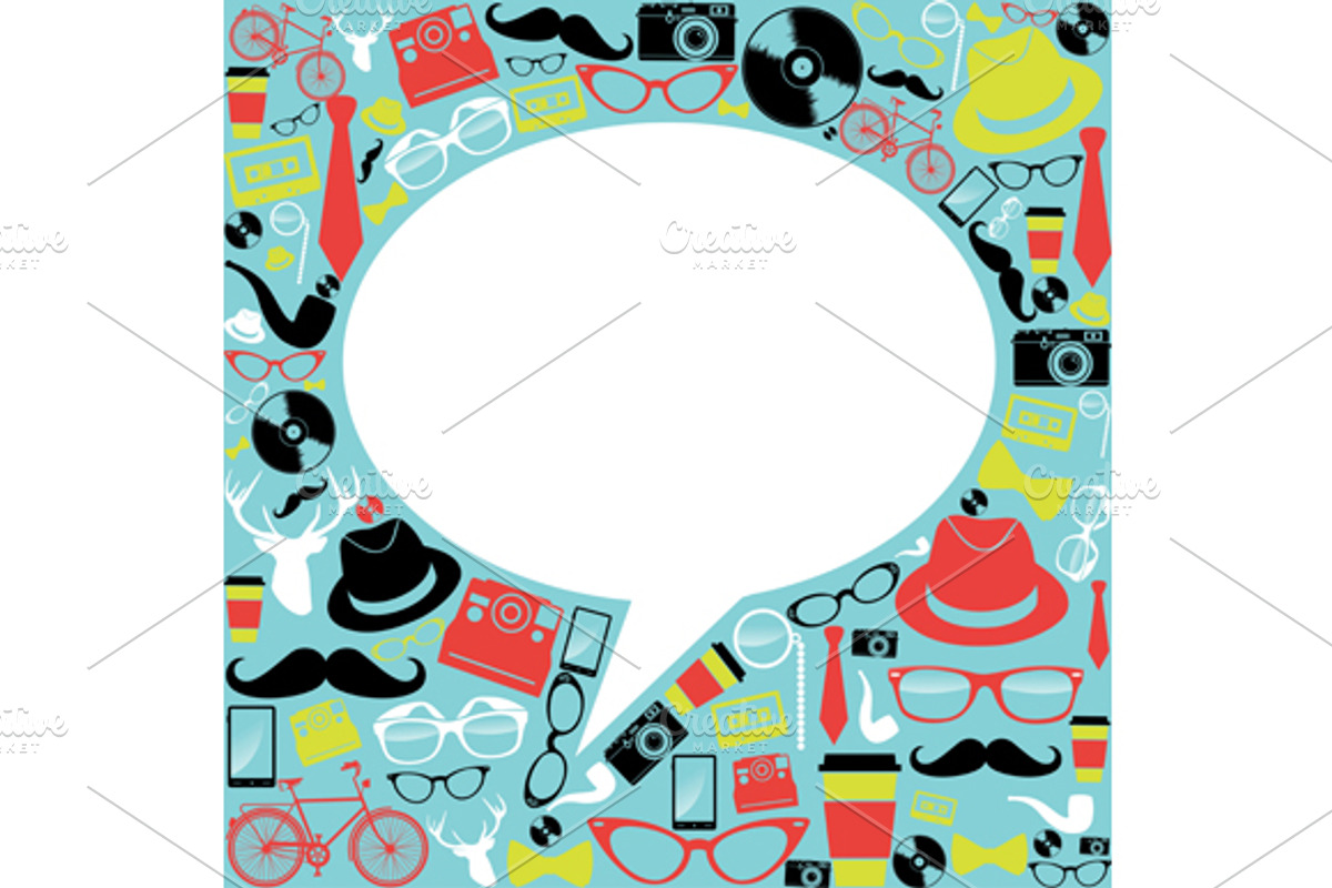 Vintage hipster icons social media, an Illustration by Cienpies Design (Photo 2 of 2)