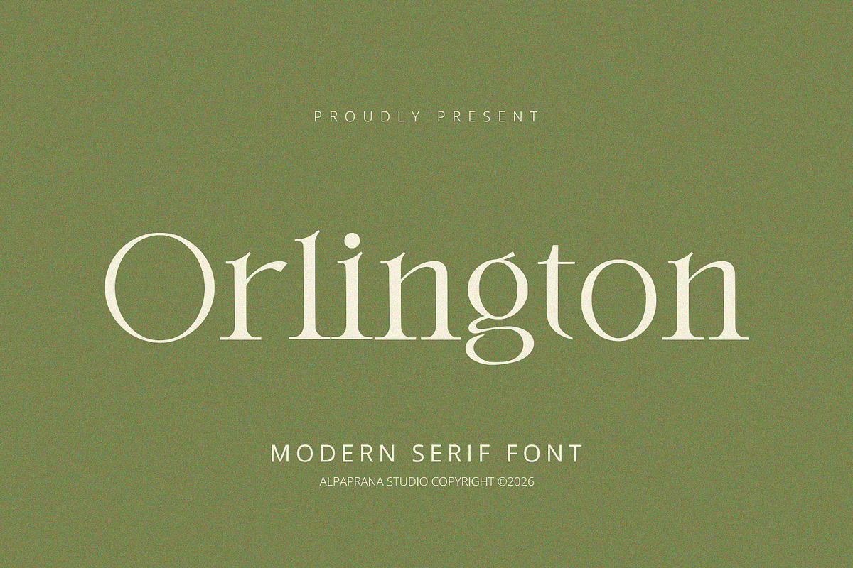 Orlington - Serif Font, a Serif Font by Alpaprana (Photo 1 of 9)