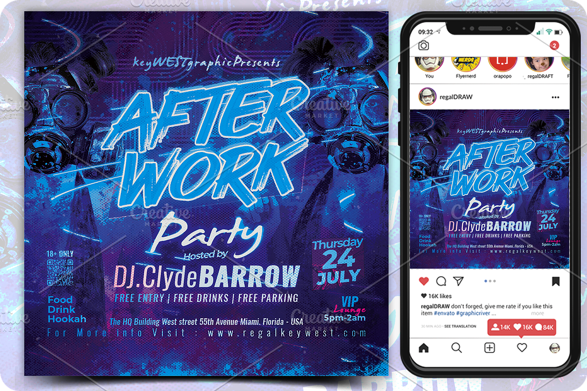 After Work Party Flyer, a Flyer Template by regalDRAW (Photo 1 of 3)