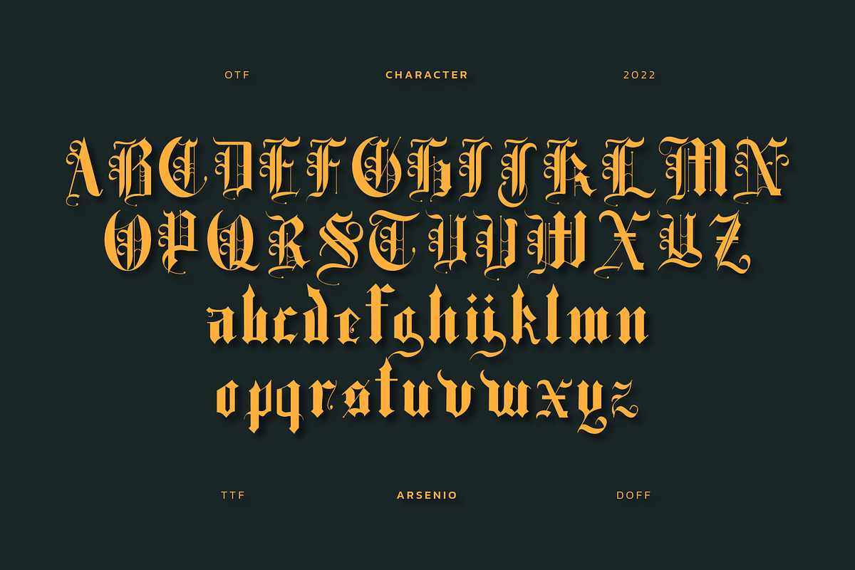 Arsenio Splendid Blackletter, a Blackletter Font by infernostudio3 (Photo 8 of 10)