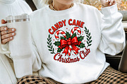Candy Cane Christmas Club Red Bow, a Seasonal Illustration by Creative Art (Thumbnail 3 of 3)