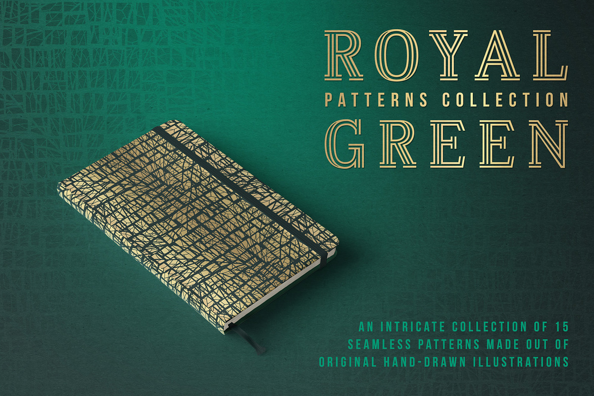 Royal Green Patterns Collection, a Pattern Graphic by The Paper Town (Photo 3 of 9)