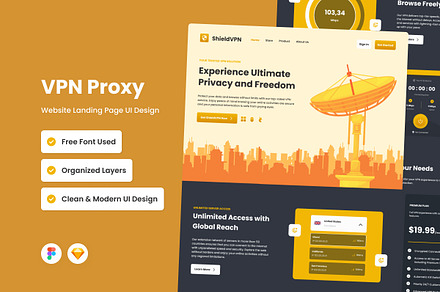 ShieldVPN - VPN Proxy Landing Page V, a Landing Page Template by twinstd
