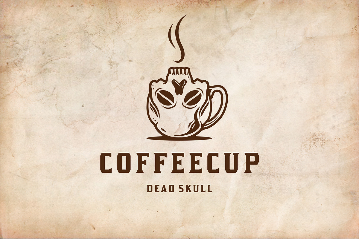 Skull Coffee Cup Logo Template, a Branding & Logo Template by vectorwithin