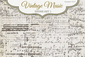 Vintage Music Sheet Brushes