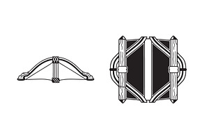Crossbow Vector Icon Set, an Object Graphic by Billah Hub