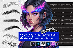 Procreate Eyebrow Stamps