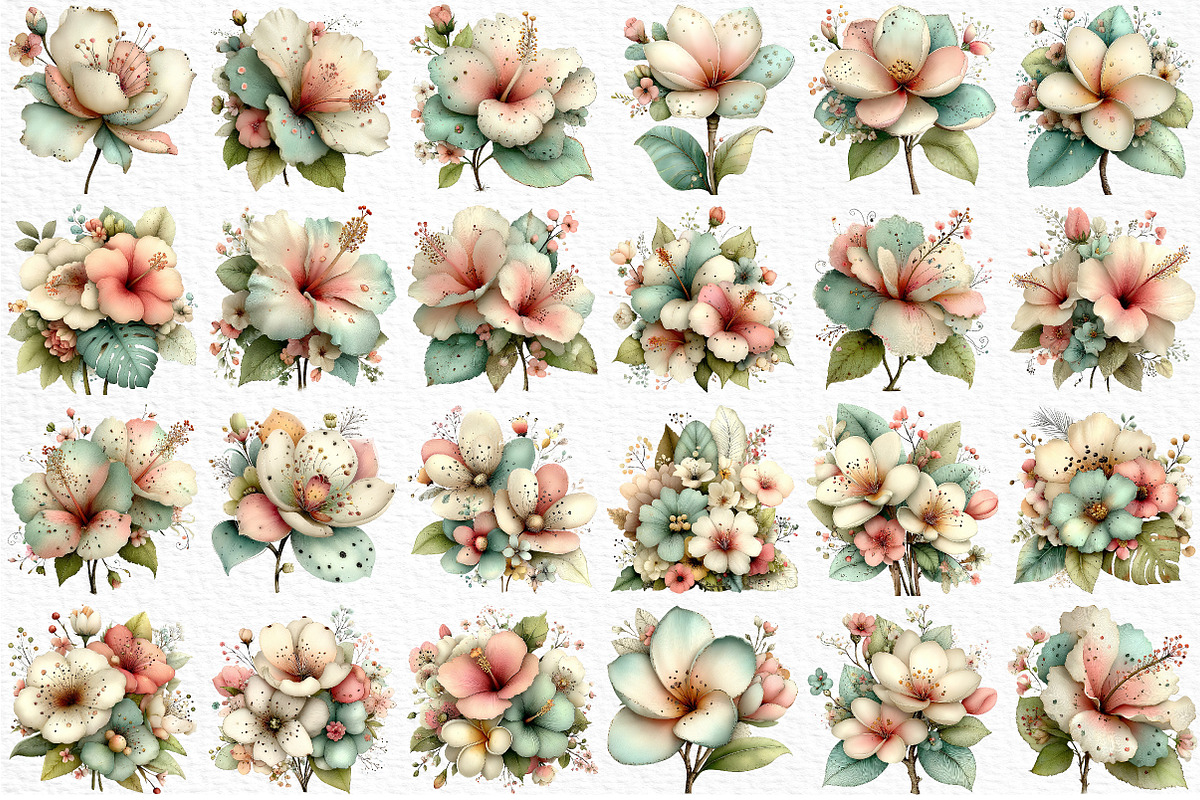 Tropical Whimsical Flowers Clipart, an Illustration by Craft Nest (Photo 6 of 12)