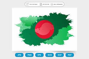 Bangladesh flag vector illustration, a Graphic by SaroStock