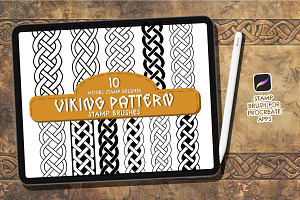 10 Viking Pattern Stamp Brush