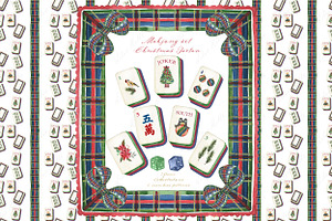 Tartan Christmas Mahjong Tiles, a Decorative Illustration by LABFcreations