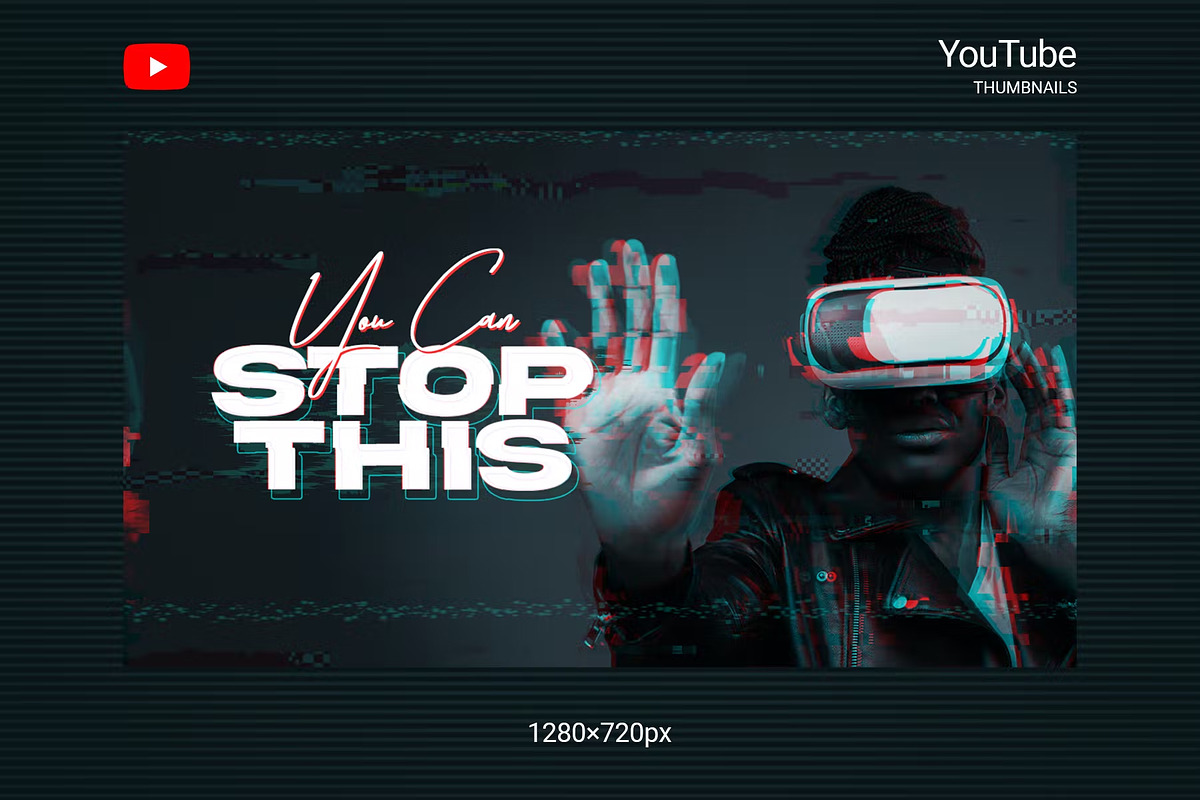 Glitch YouTube Thumbnails, a Social Media Template by Andrew Skoch Design (Photo 4 of 7)