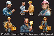 Electrician Watercolor Cliparts, an Illustration by RobertsArt (Thumbnail 5 of 7)