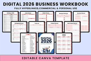 Digital 2026 Business Workbook, a Stationery Template by Shumaya