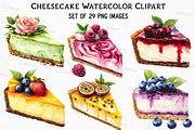 Cheesecake Watercolor Clipart, an Illustration by Craft Nest (Thumbnail 1 of 6)