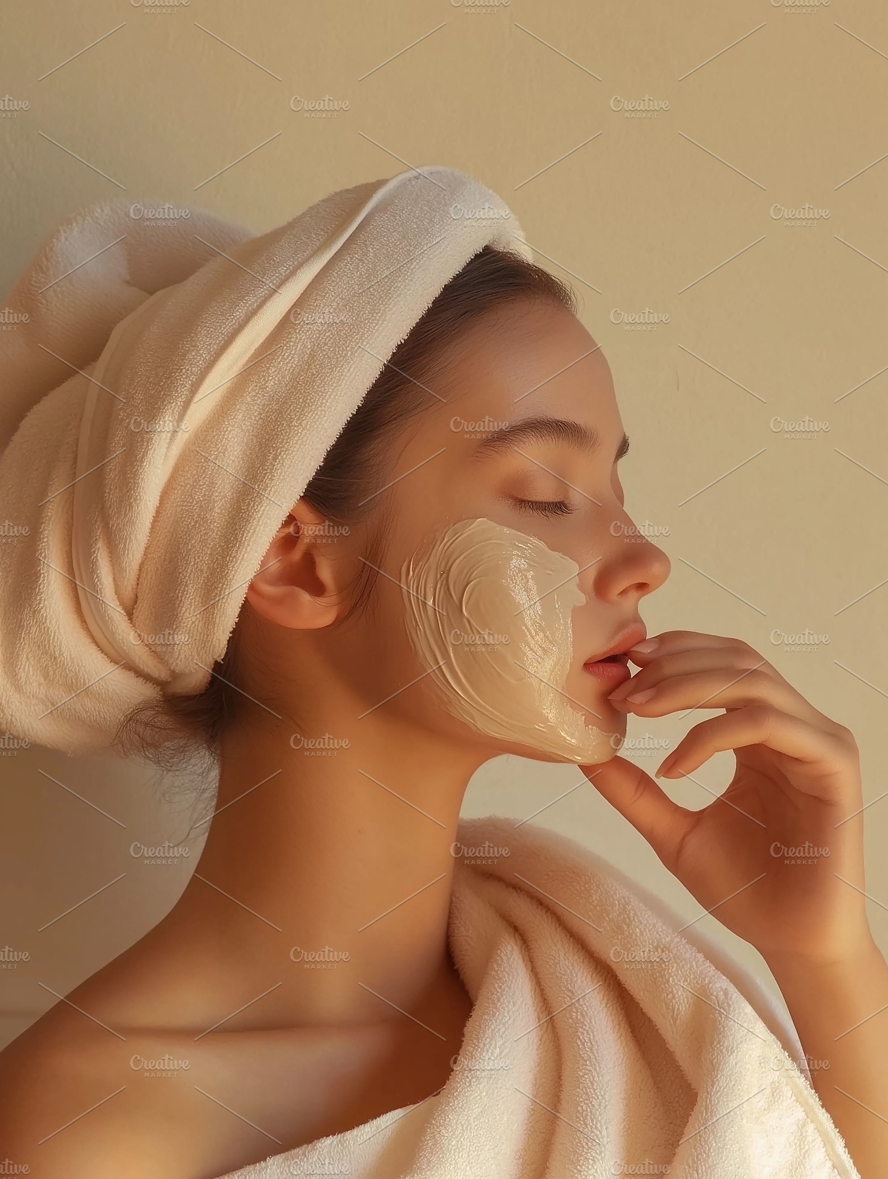 Young woman practicing self-care, a Beauty & Fashion Photo by Amond Studio