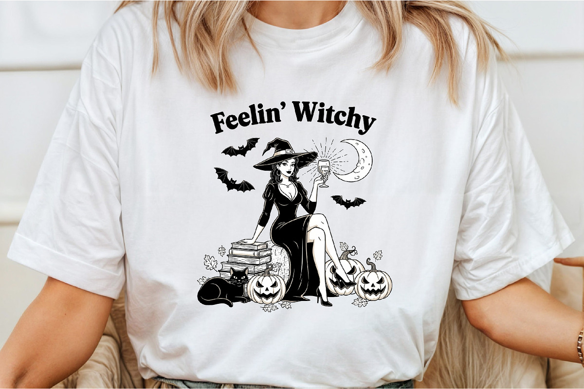Halloween Vintage Witch Feelin Witch, an Illustration by DreamCafeArt (Photo 2 of 7)