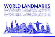 Duotone World Landmarks Illustration, an Object Illustration by Loin Studio (Thumbnail 1 of 3)